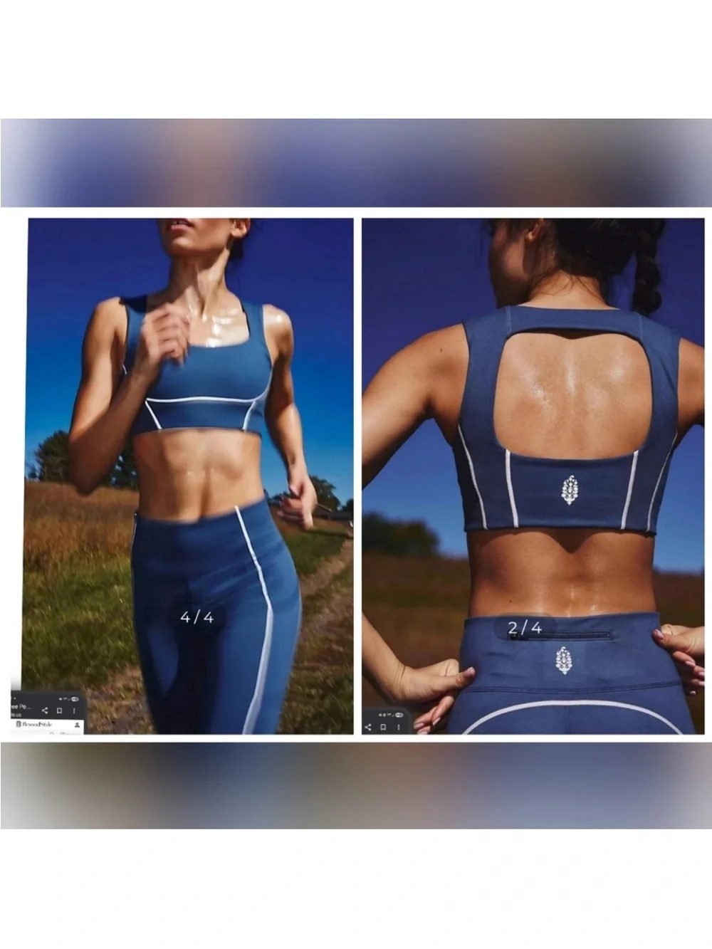 Free People You’re a Peach Blue Stone Sports Bra - Picture 2 of 4